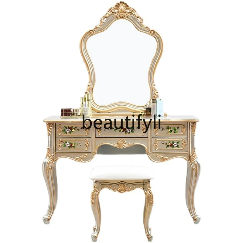 

LXAll solid wood multi-functional dresser, desk, porch cabinet, retro painted style European-American styleSSS