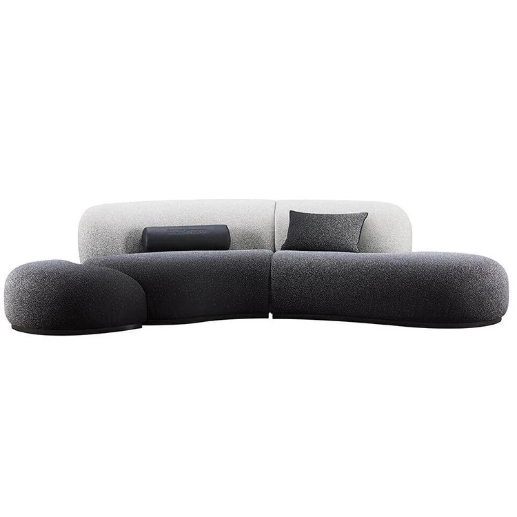 

#MOYI Italian VIP Waiting Room Couches Sofa Two Seat Fabric Curved Shape Sofa for Hotel Villa Home Office