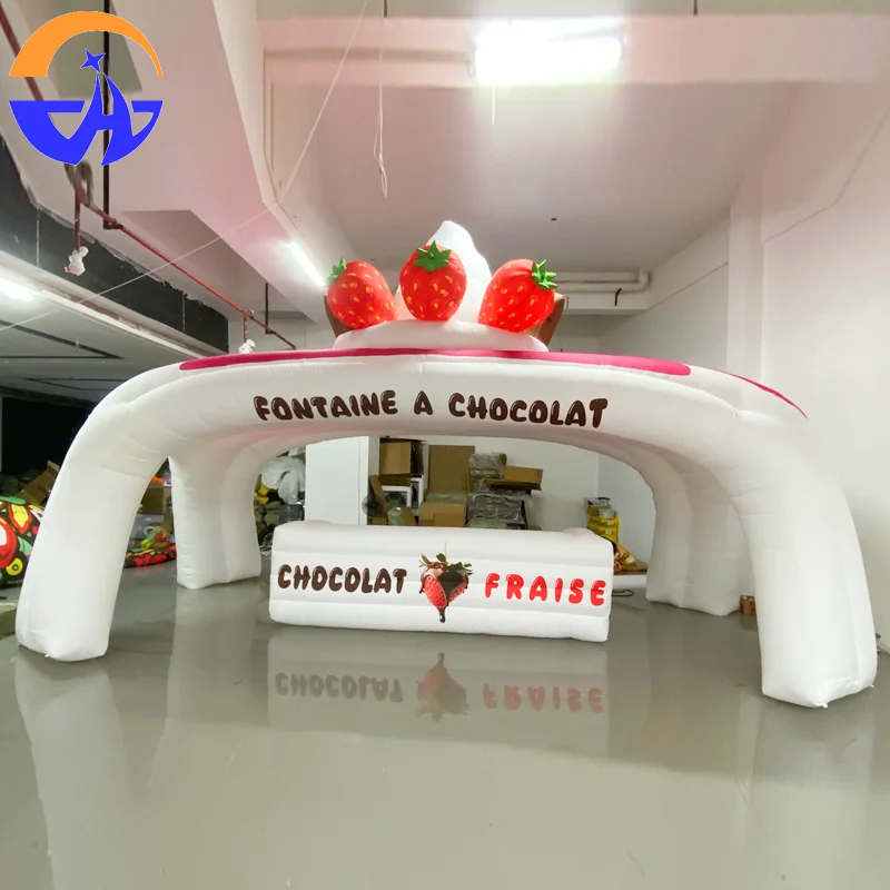Inflatable Cartoon Strawberry Arch, Large Fruit Model, Promotional Decor Prop for Fruit & Gourmet Festival Themed Event Display