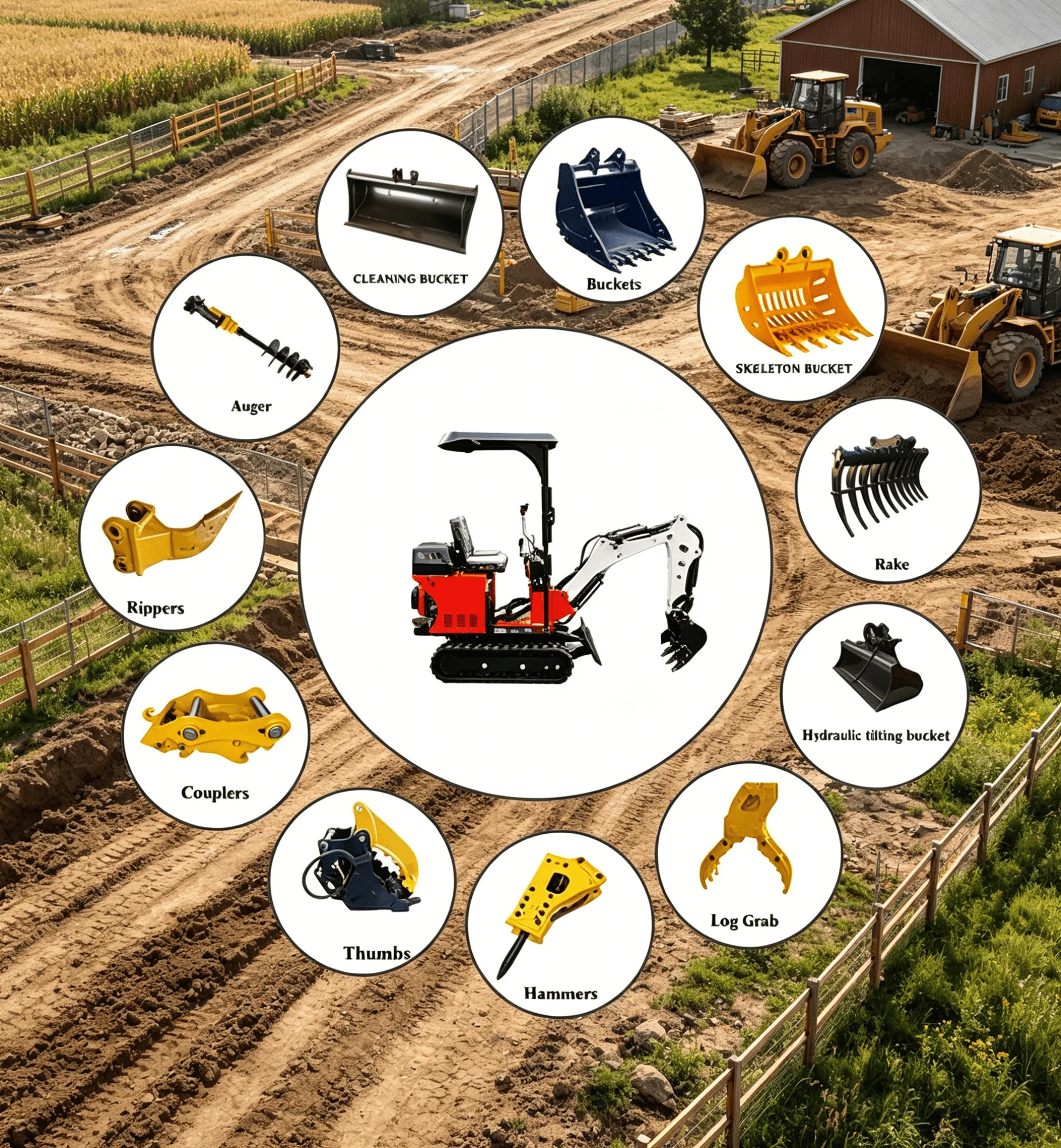 

CNM-08 Mini Excavator 0.8 Ton Crawler Excavator Compact Portable Customizable Full Accessories Farm Garden CE EPA Certified