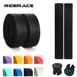 1Pair Bicycle Handlebar Tape With 2 End Plug Anti-Slip Shock Absorption Bar Wraps Fixing Straps PU+EVA Road Bike Handle Belt