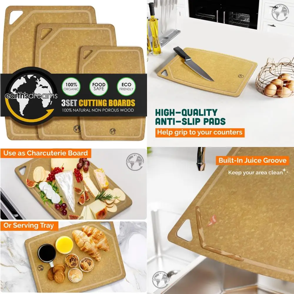 

Набор досок для мясных изделий, 3 предмета: маленькие, большие, очень большие — деревянные, непластиковые, нетоксичные, сверхмощные, идеально подходят для сервировки и C