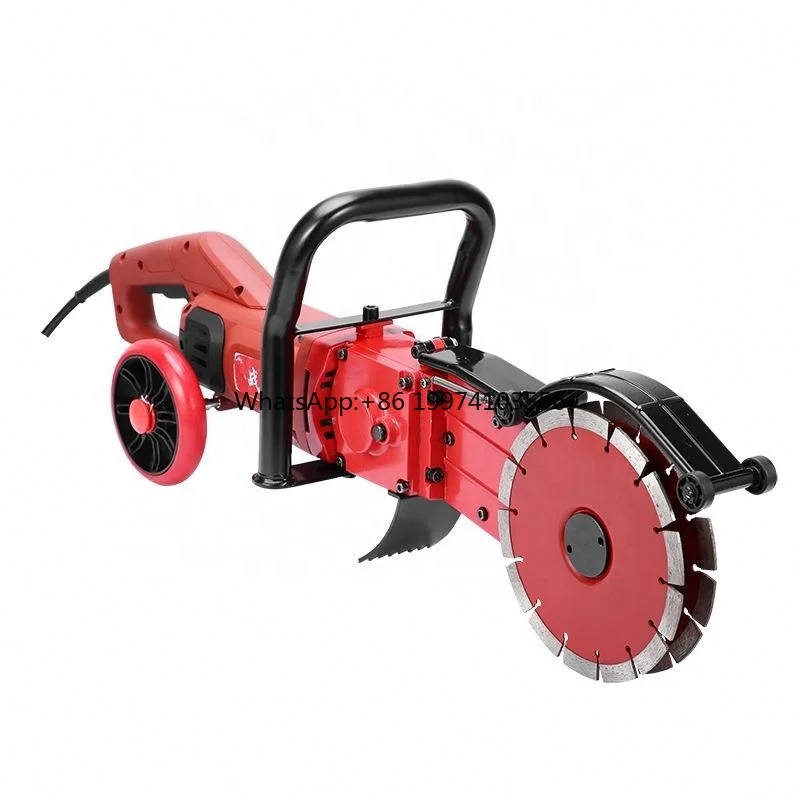 6800W High Power Double Hand-held Concrete Stone Wall Cutting Machine For Water And Electricity Installation Slotting Machine