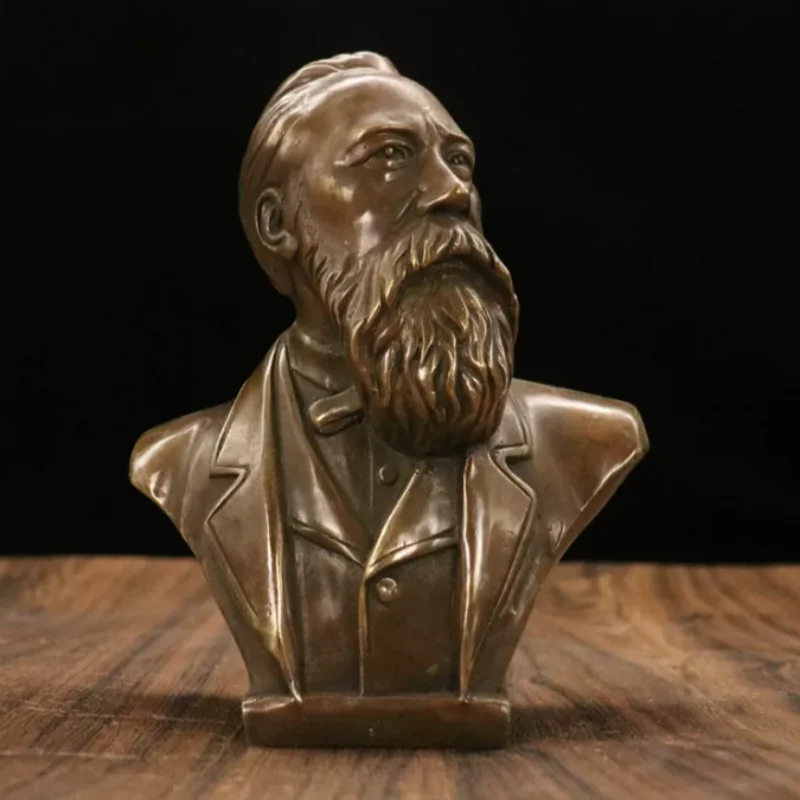 Vintage Collectible Ornaments - Antique Bronze a Great Man Engels