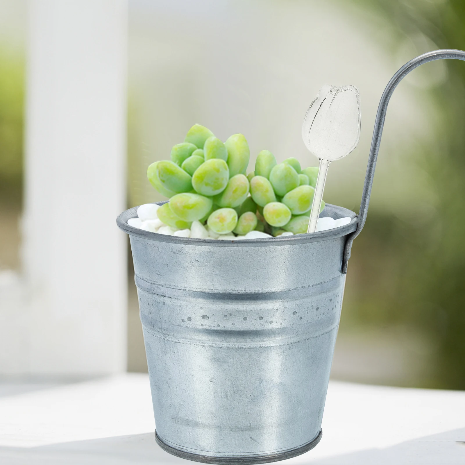 

2Pcs Rose Glass Self-Watering Globes Plant Irrigation System Insert Floral Watering Bulbs for Indoor Outdoor Plants