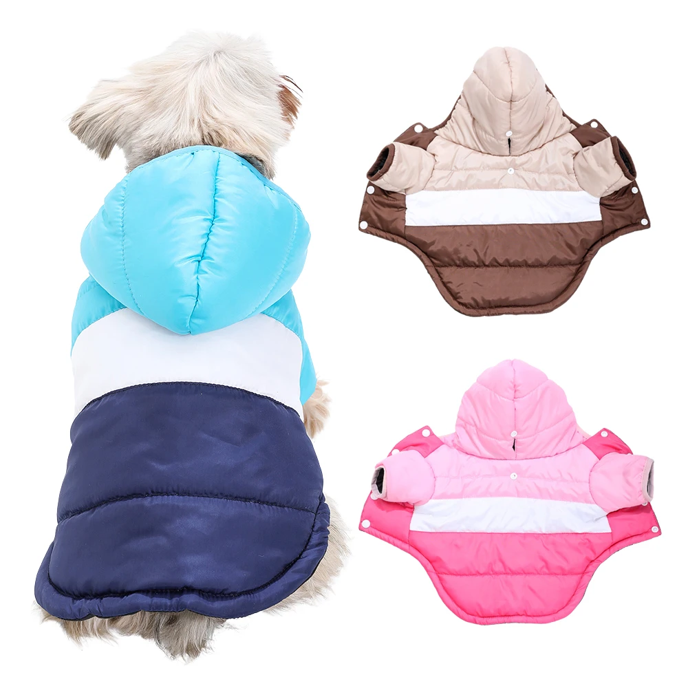 Verdickte Hundejacken für den Winter, winddicht, warm, Welpenkleidung für kleine und mittelgroße Hunde mit D-Ring-Fleece, Chihuahua-Yorkie-Haustier-Outfits