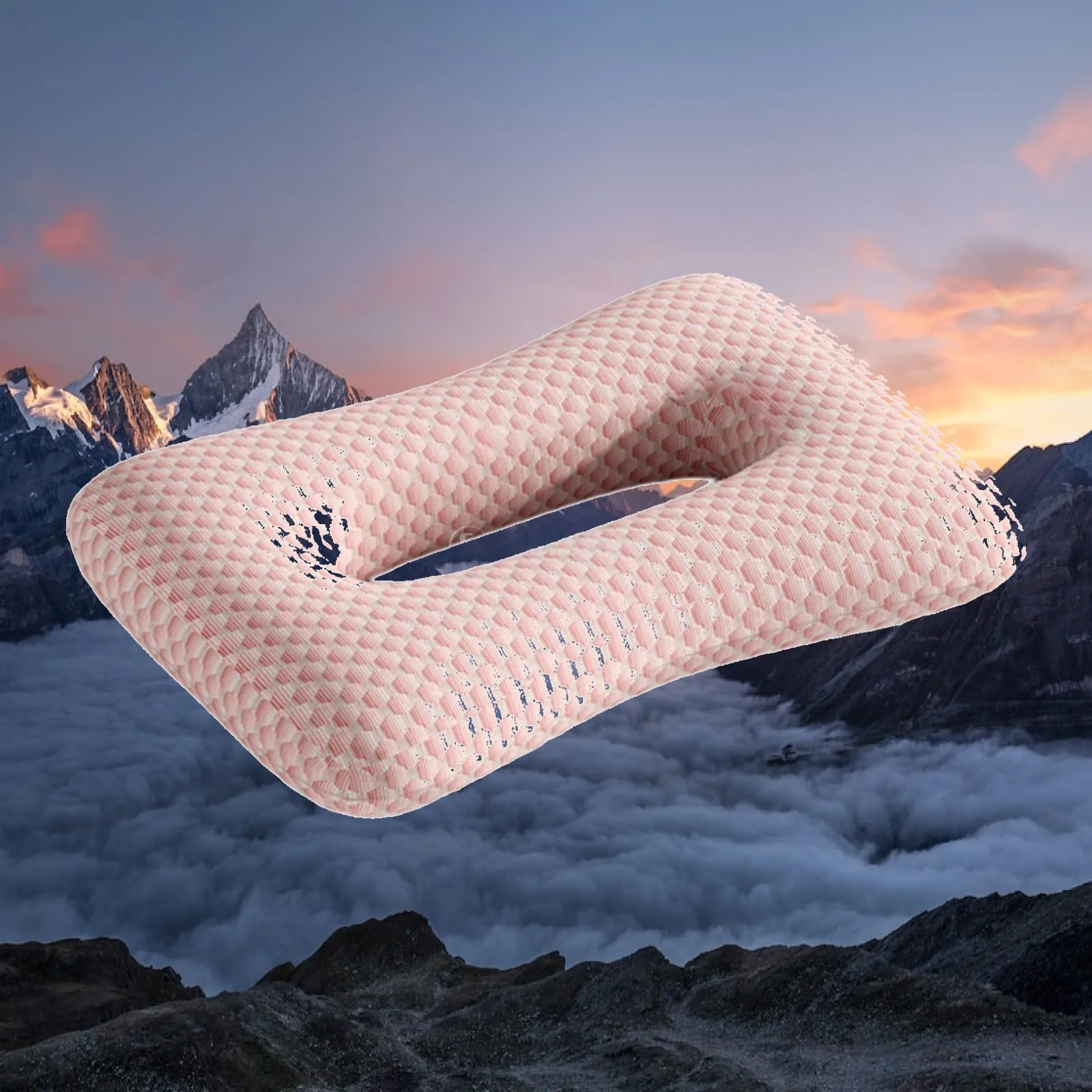 Ear Piercing Pillow Ergonomic with AN Ear Hole Decoration Removable Pillowcase Supplies for Office Bedroom Couch Living Room