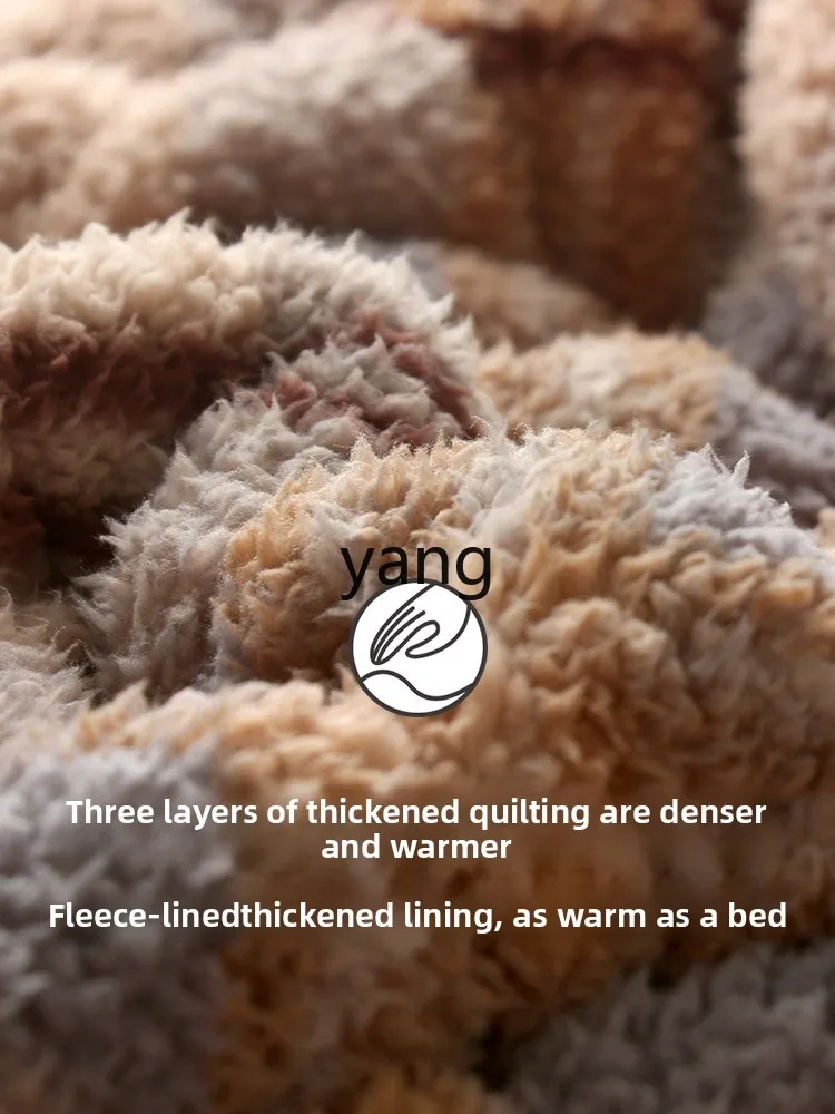 LMM winter three-layer thickened fleece coral fleece padded cotton women's autumn and winter loungewear