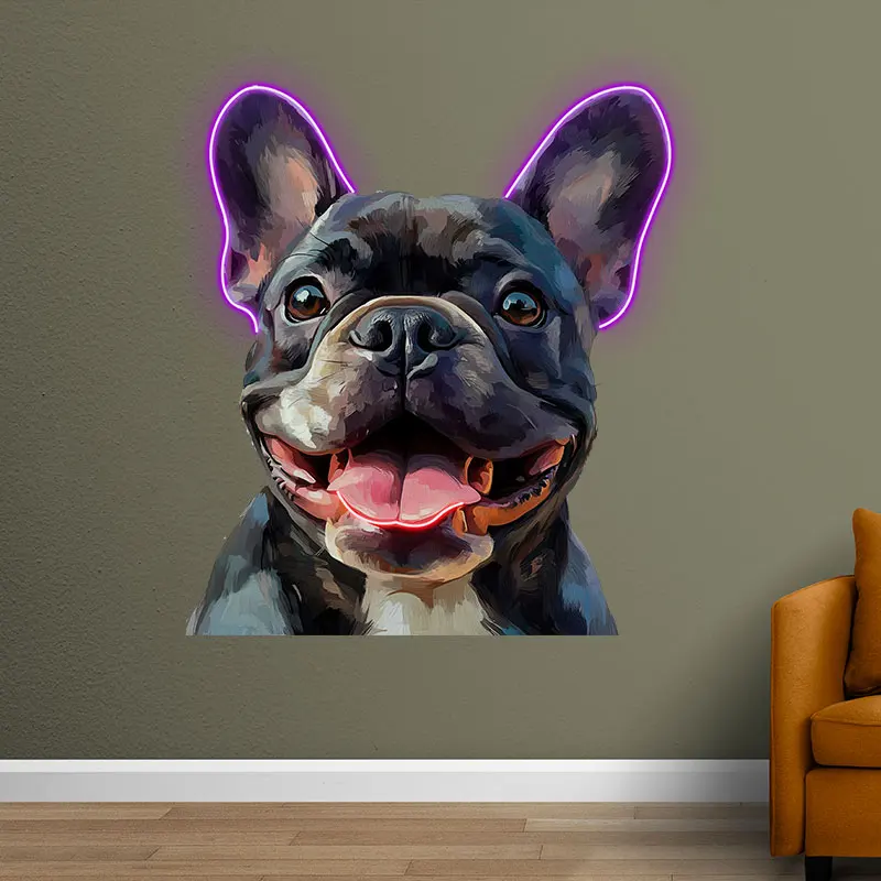 Pet French Bulldog Wall Hanging Decor Custom LED Neon Sign