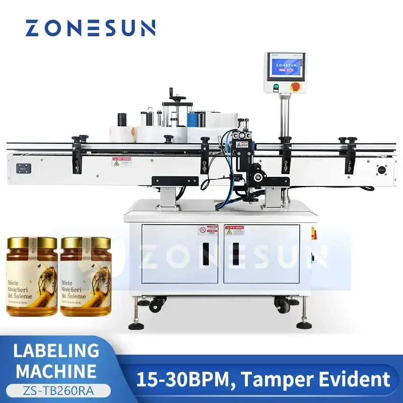 ZONESUN ZS-TB260RA Etichettatrice a prova di manomissione per applicazioni superiori e guarnizioni per bottiglie rotonde