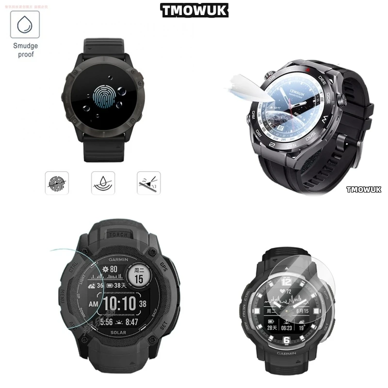 

For Garmin Instinct 2 2X 3 3E Crossover 40 45 50 Mm, 9H Tempered Glass With 2.5D Curved Edges