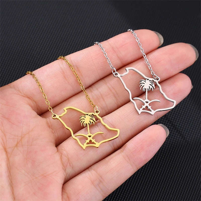 Saoedi-Arabië Nationaal embleem symbool hanger ketting koninkrijk Saoedi-Arabië badge charme sieraden titanium staal Arabische accessoire