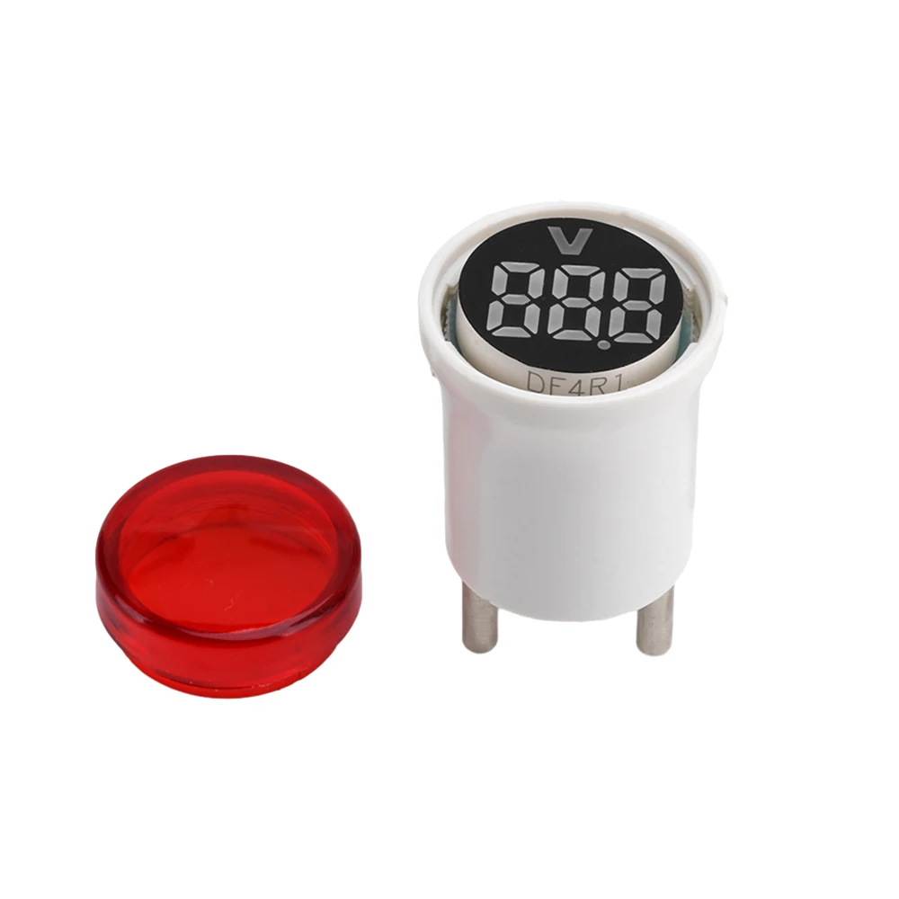 AC 220V/230V LED Voltmeter 30mm Round 50-500V Digital Voltage Meter Voltammeter Indicator Volt Tester Detector Monitor EU Plug