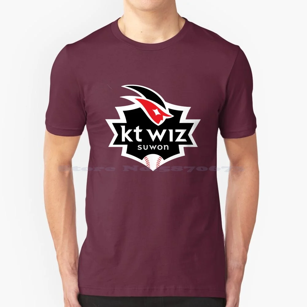 Kt Wiz Suwon T Shirt 100% Cotton Tee Kt ? ? Kbo Leaguem Korean Baseball Kt Wiz Suwon Baseball Team Suwon Kt Wiz Baseball