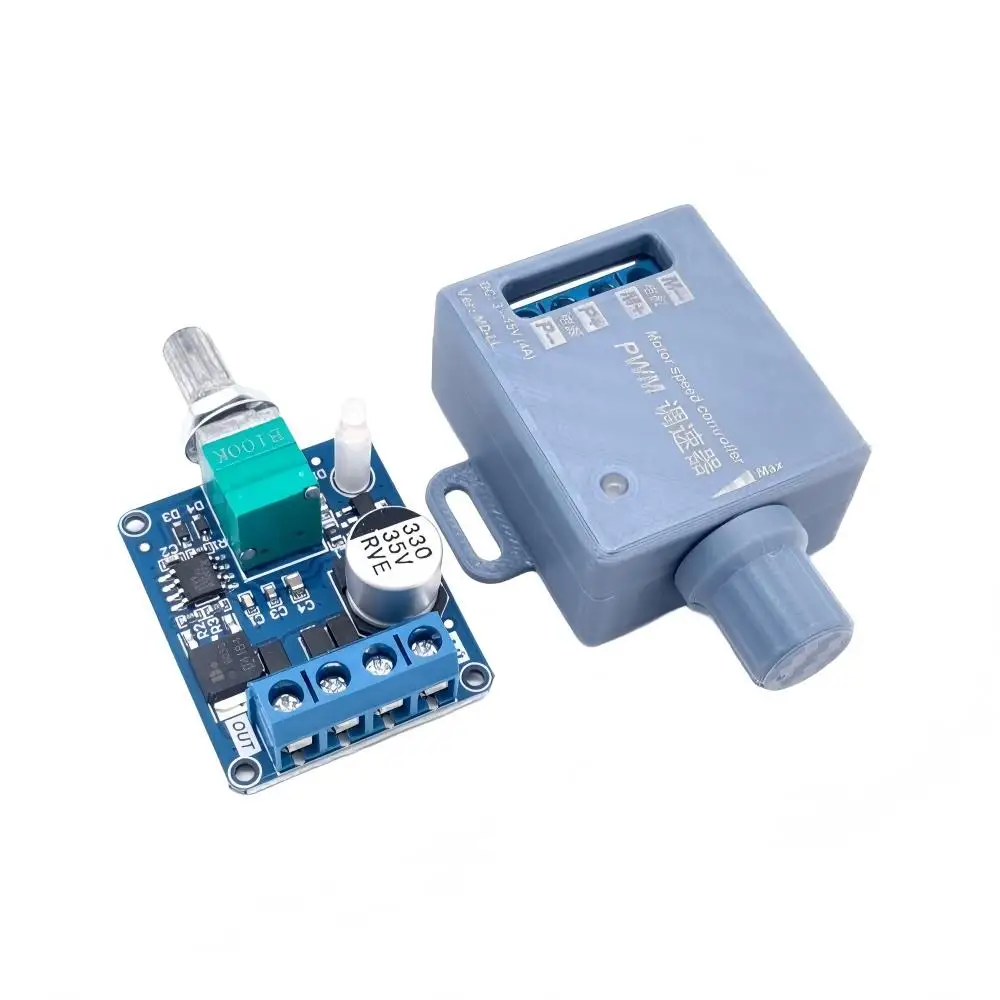 PWM DC Brushed Motor Speed Controller 3-15V 4A/5-35V 10A Knob With Switch 1-100% Duty Cycle 20KHz Reverse Connection Protection