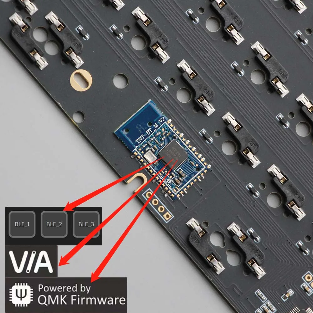 Imagem -05 - Kit de Teclado Mecânico de Madeira de Noz Norte-americana Cnc 96 Layout 100 Chaves sem Fio Via Ansi Iso Opcional