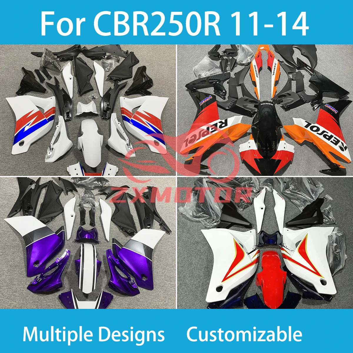 Fairing Set for HONDA CBR250R 11 12 13 14 Motorcycle Spare Parts Fairings Injection Bodywork CBR 250R 2011 2012 2013 2014