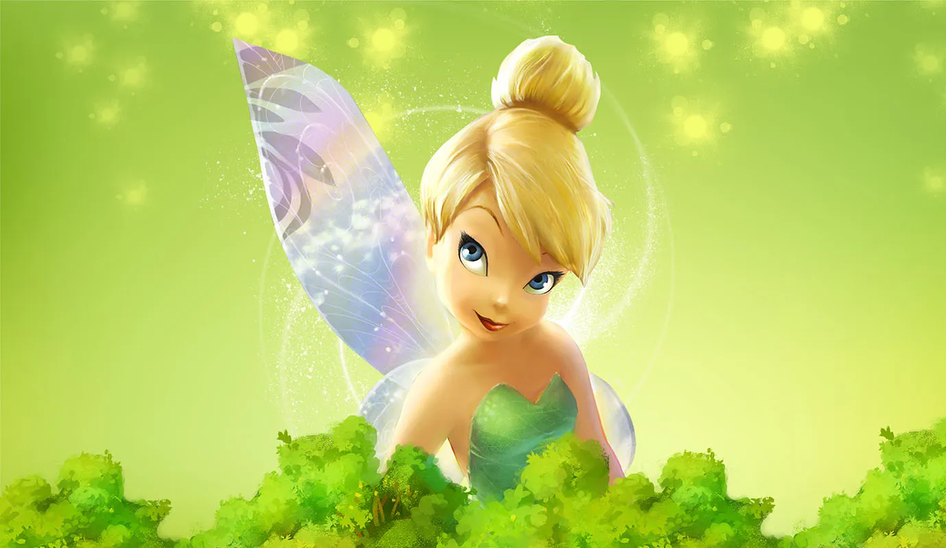 Disney Tinker Bell Photo Backdrop Round Photography Background For Kids Birthday Party Green Vinyl Circle Decoration Banner