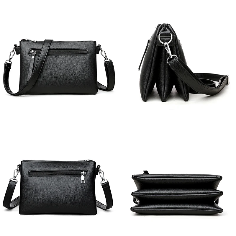 2024 Simple Women Messenger Bags Female Crossbody Bag PU Leather Vintage Shoulder Bags Casual Travel Small Purse and Handbag Sac