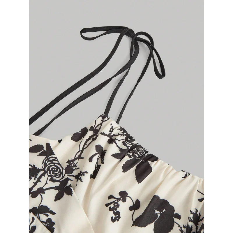 Vestido tipo camisola con estampado floral bohemio – Vestido veraniego sin mangas con hombros anudados para mujer, vestido de verano transpirable para playa, vacaciones y salidas diarias