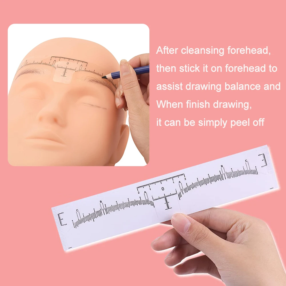 20/50/100Pcs Disposable Eyebrow Ruler Stencils Stickers Brow Mapping Measuring Shaper Makeup Tools