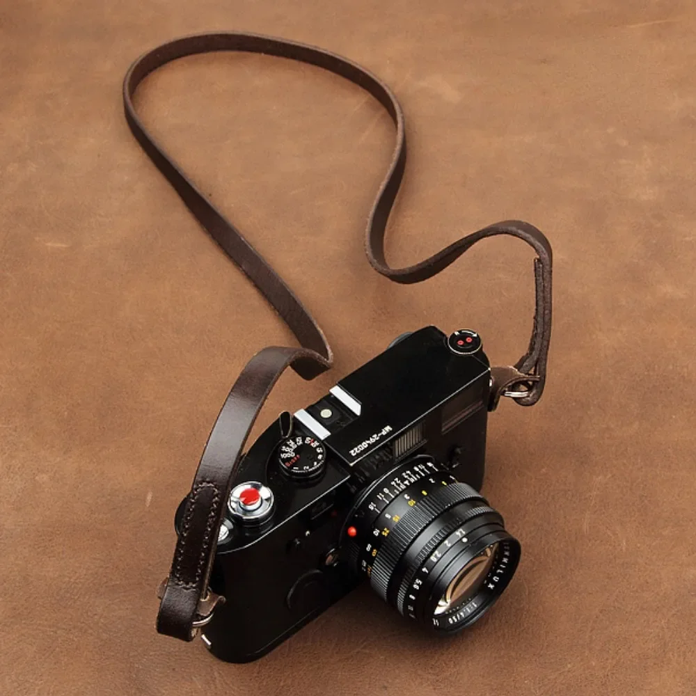 Leather Shoulder Strap 97cm Retro Hole Type Universal Genuine Leather Camera Strap For Leica M M10 Sony zev10 a7iii fuji xt4