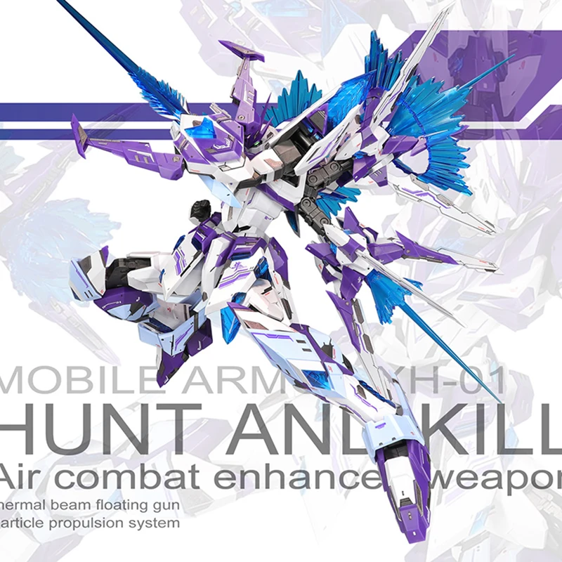 SNAA XH-01 Purple MG HUNT AND KILL Air Combat Enhanced Weapon Action Figure Toy Assembled Model 1/100 Toy Gift Item for Children