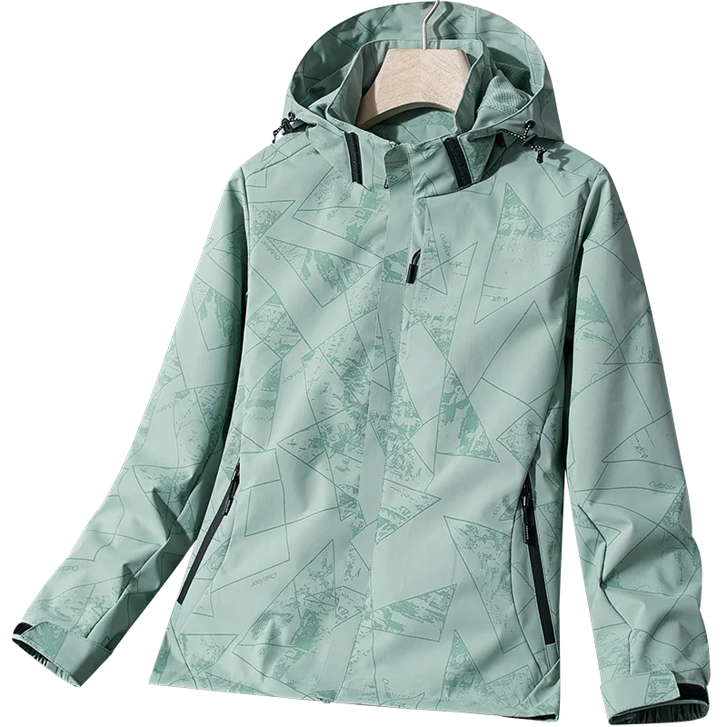 New Women's Camouflage Waterproof Hiking Jacket Reflective Windproof Running Jacket Antifouling Fishing Hunting Trekking Coat