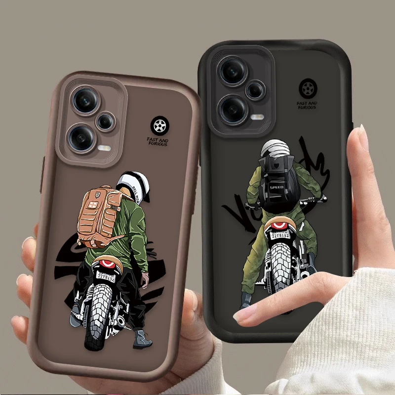 Trend Cool Biker Motorcycle Case for Xiaomi Redmi Note 13 12 11 Pro Plus 4G 5G 12S 11S 10S 10 9 9S Redmi 14C 13C 12C A3 12 Cover