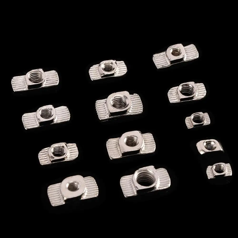 

10/50pcs M3-M8 T-Slot Carbon Steel EU Standard Thread T Nut Hardware Aluminum Profiles Nuts Fasteners