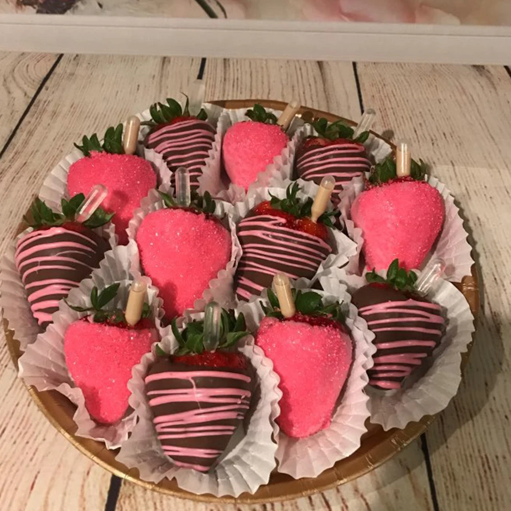 

150 Pcs Love Straw Cake Card Heart Shape Baking Supplies Disaposable for Cream Injection 4ML Dropper Ice Food Grade