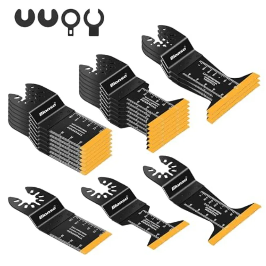 

20PCS Titanium Oscillating Tool Blade Professional Universal Multitool Blades for Wood Metal Multi Tool Blades Kits Oscillating