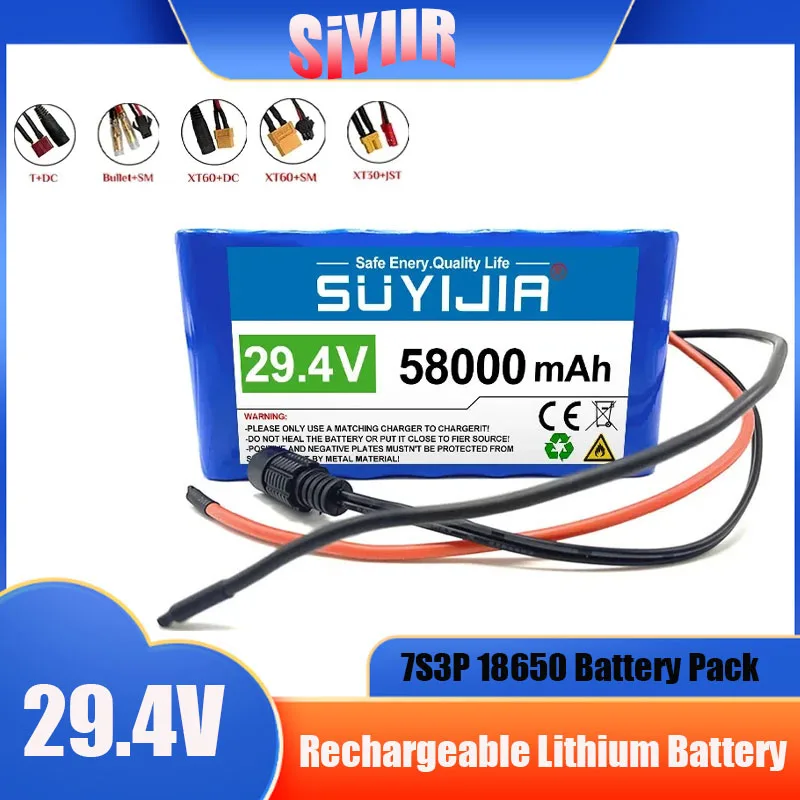 

Best Selling 24V 36Ah 7s3p 18650 Lithium Battery 24v 58000mah for Moped Electric Lithium Ion Battery Pack + 29.4V 2A Charger