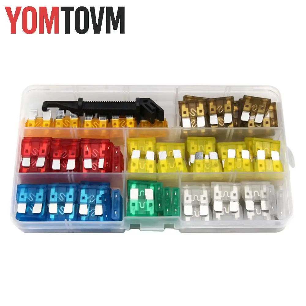 

120 шт., средний размер, автомобильный предохранитель для цепи автомобиля, набор предохранителей для автомобильной лодки с держателем предохранителя