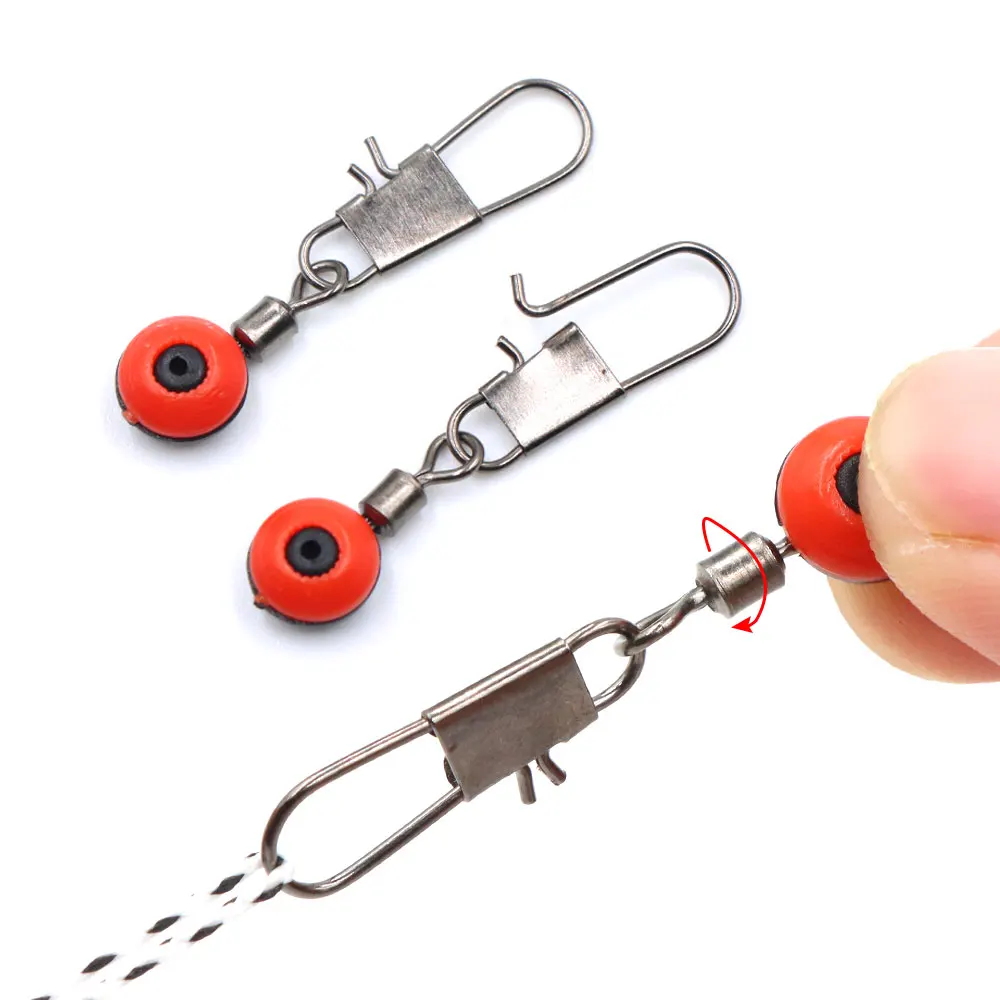 30pcs Sea Fishing Accessories Space Beans With Hook Snap Bearing Rolling Swivels For Feeder Carp Fishing Rig Connector Tackle