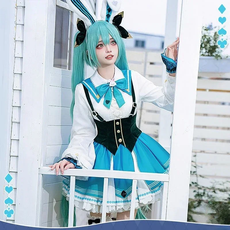 2025年新作 ロールプレイ衣装 ミクウ コスプレコスチューム 女の子 ロールプレイ制服 ドレスセット ウィッグ 衣装 ハロウィン クリスマス カーニバルスーツ