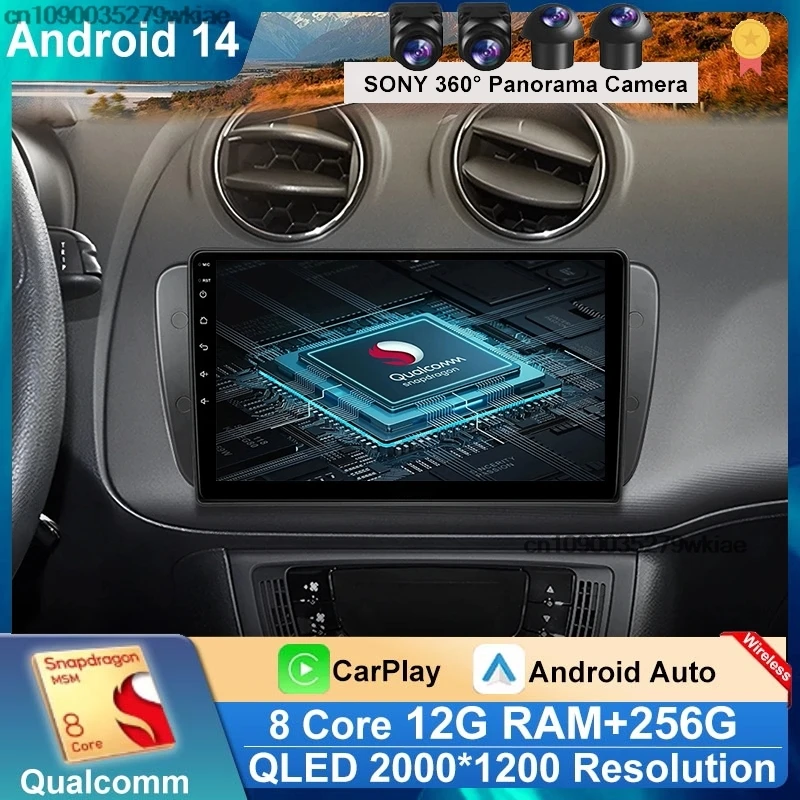 

Android 14 Car Radio for Seat Ibiza 6J IV 4 2009-2013 Multimedia Player GPS Navigation 2 DIN Carplay Auto GPS Stereo NO DVD