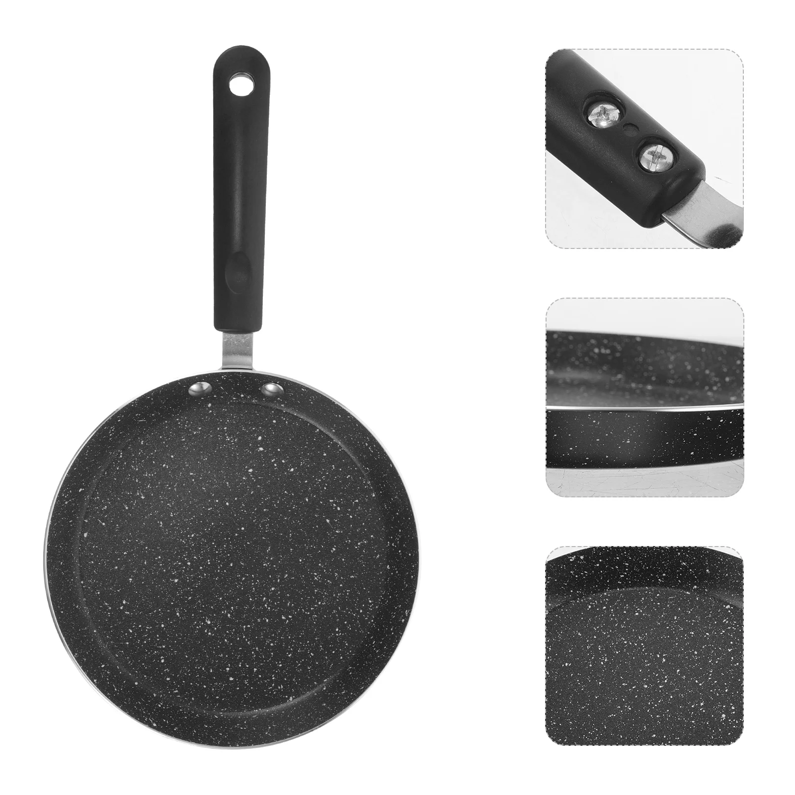 Granite Frying Pan Baking Dishes for Oven Omelette Marble Non Stick Pots and Pans Black