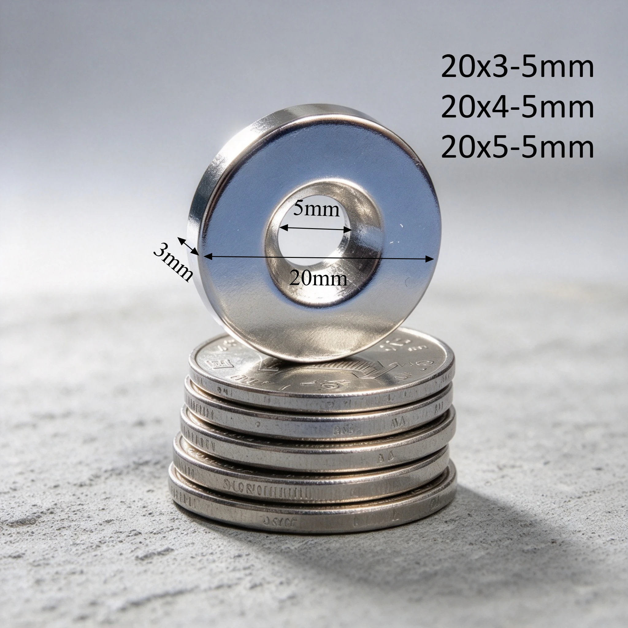 N35 20x3-5mm 20x4-5mm 20x5-5mm Countersunk Disc Neodymium Magnet Hole 5mm Magnet for DIY Crafts Industrial Office Application