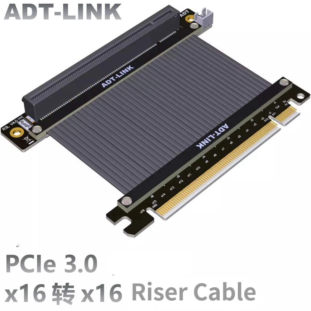 

Бренд ADT-Link, высокое качество, PCI Express 3,0x16, переходник, кабель, удлинитель видеокарты Gen3 для ATX пк-шасси, графическая карта 90 °, графический процессор