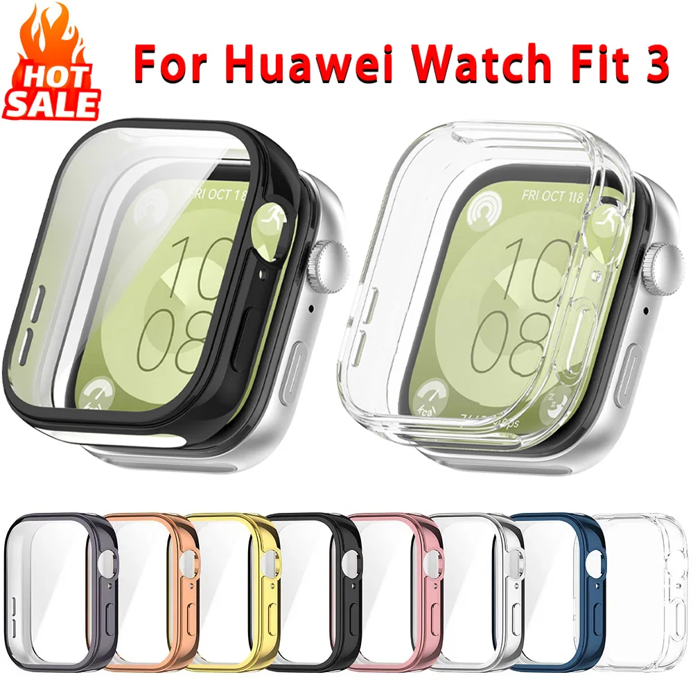 คลุมทั้งหมดสําหรับนาฬิกา Huawei Fit 3 SmartWatch TPU ป้องกันหน้าจอกรอบป้องกันกันชน Huawei Fit3 อุปกรณ์เสริม