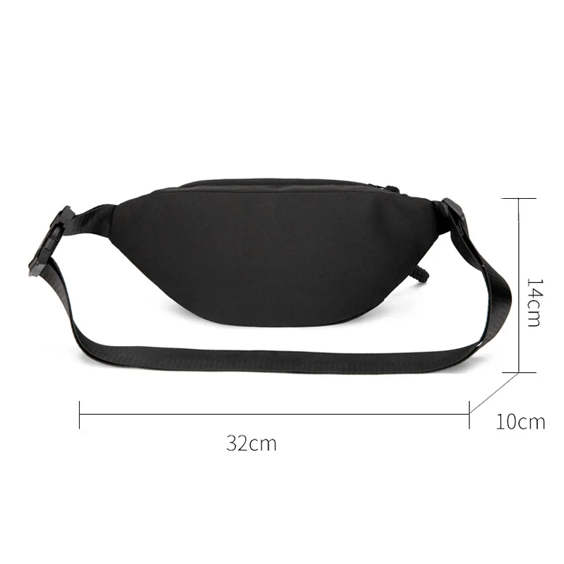 AOTTLA Chest Bag For Men Solid Color Waist Bag High Quality Women Shoulder Bag Multifunction Male Fanny Pack Crossbody Small Bag