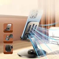 Universel tout métal aluminium 360 °   Support rotatif pour téléphone portable – Conception pliante à double arbre, support antidérapant Stable 2