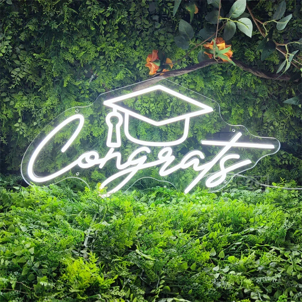 

Graduation Celebration LED Neon Signs Congrats Wall Decor Neon Signs USB Powered Congratulations Party Decor Graduation Gifts