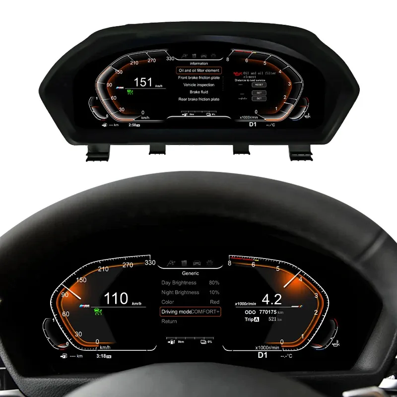 

Smart Car Digital Instrument LCD Dashboard Speedometer for F30 F31 F34 E90 E91 E92 2005-2020 LINUX System Digital Cluster