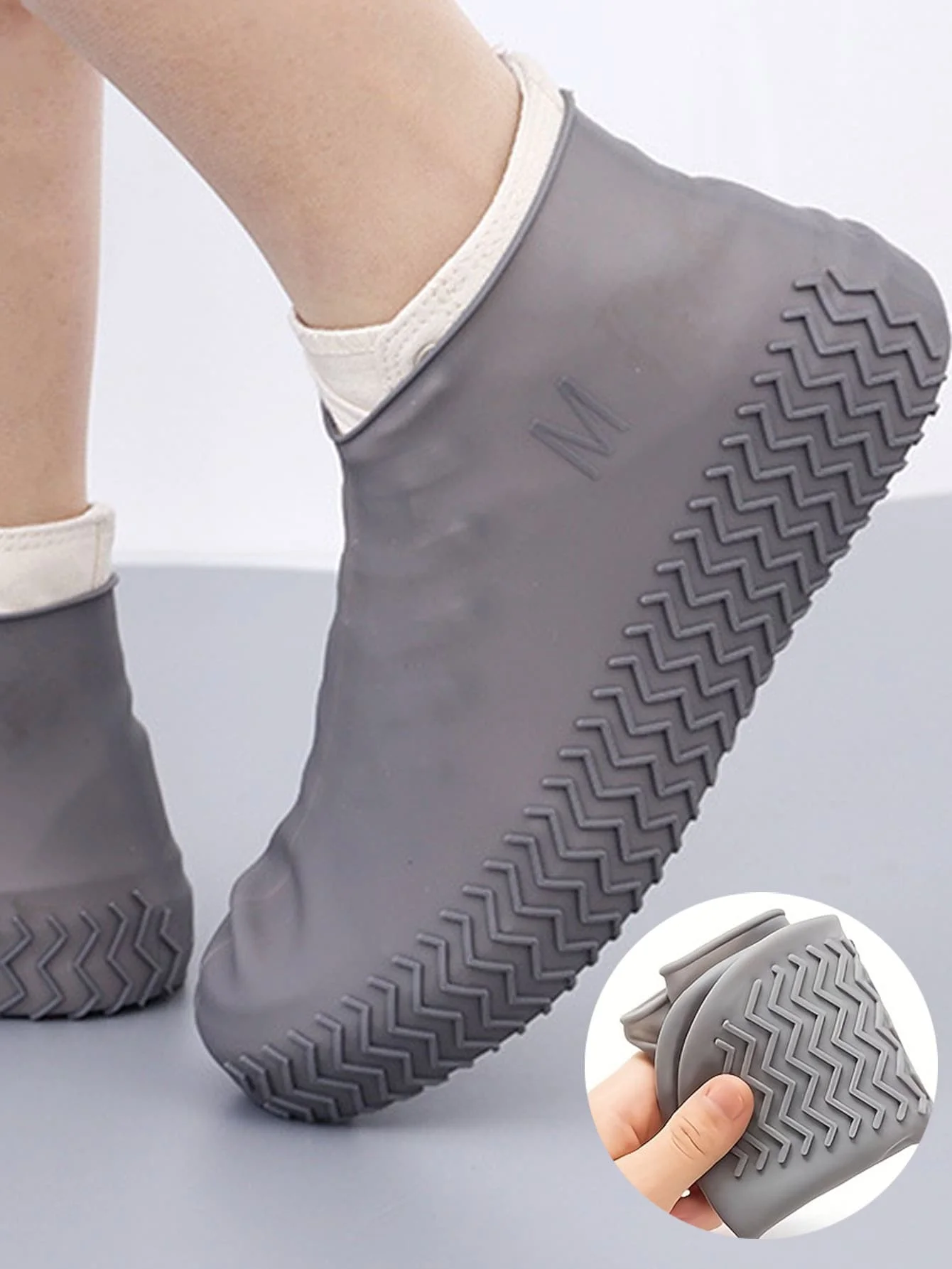 1Pair Reusable Silicone Shoe Covers, Slip-Resistant, Thickened And Wear-Resistant Silicone Shoe Protectors For Men And Women For