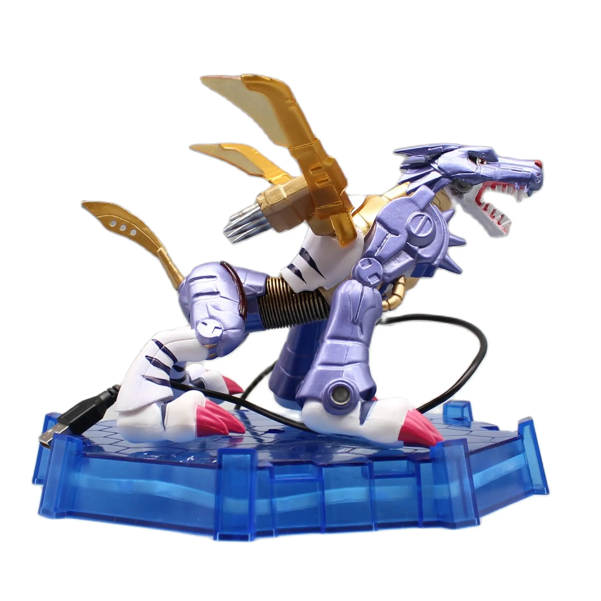 Digimon Aventura Garurumon Brilhante Animação Figura, Máquinas De Aço Digital, Lobo Anime Modelo Ornamentos Decoração, 14,5 cm