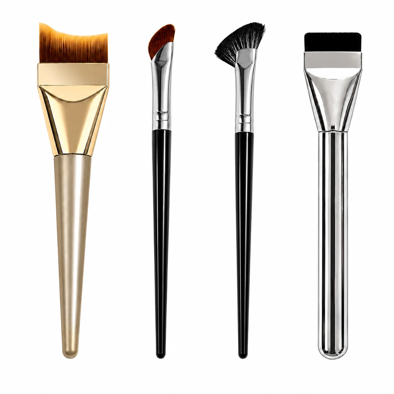 Professional Makeup Brush Set – Angled Foundation Brush, Korean Ultra-Thin Flat Face Mask & Concealer Brush, Eyeliner Brush Set,