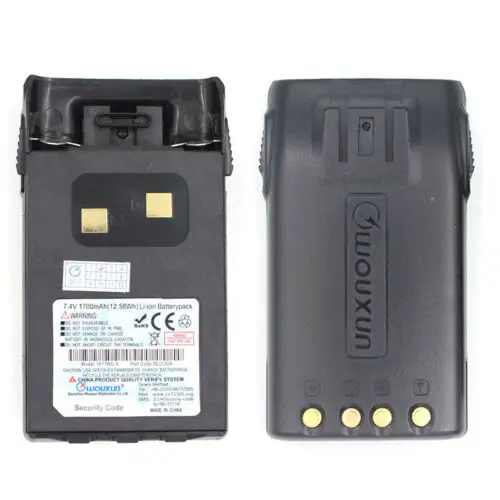 

2pcs Original Li-on Battery 1700mAh for Radio Walkie Talkie WouXun KG-UVD1P KG-UV6D KG-669 KG-833 KG-669