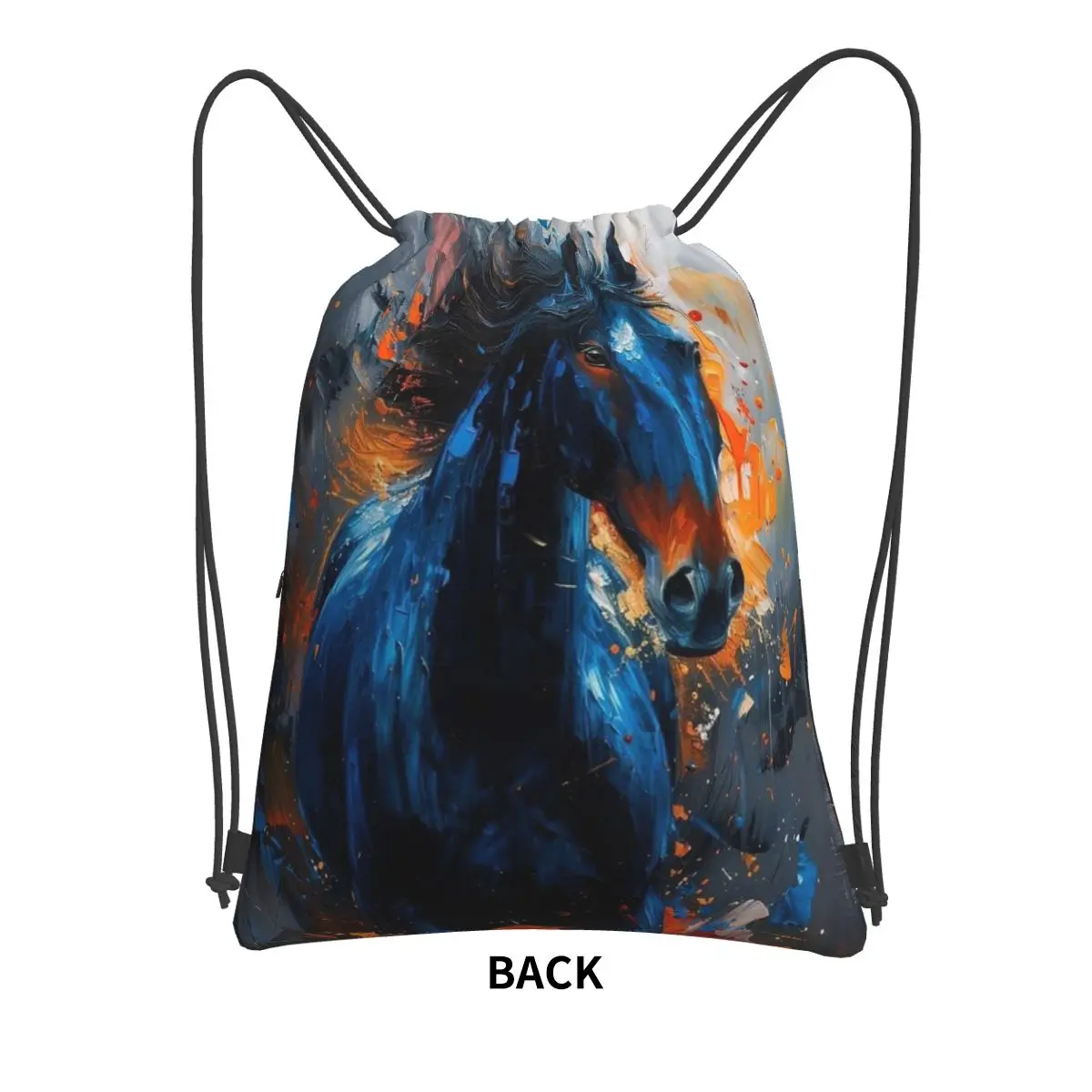 Wild Horse Oil Painting Colour Backpacks Fashion Drawstring Bags Sundries Bag Book Bags for Man Woman School
